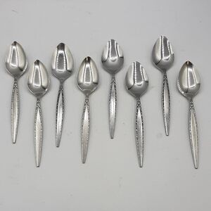 Lot of 8 Vintage Oneida Community VENETIA Stainless Flatware Teaspoons 6 1/8"